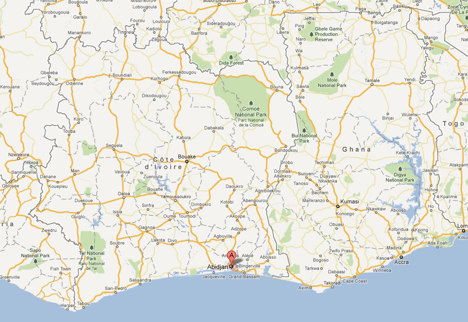 Abidjan Carte et Image Satellite